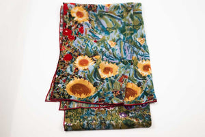 Art Scarf . Sunflowers. Silk Scarf