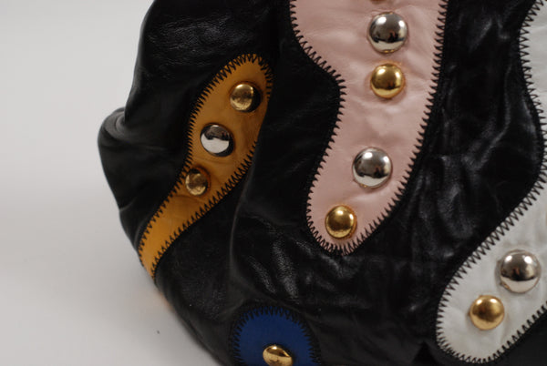 Round Vintage Wearable Art Collage Handbag